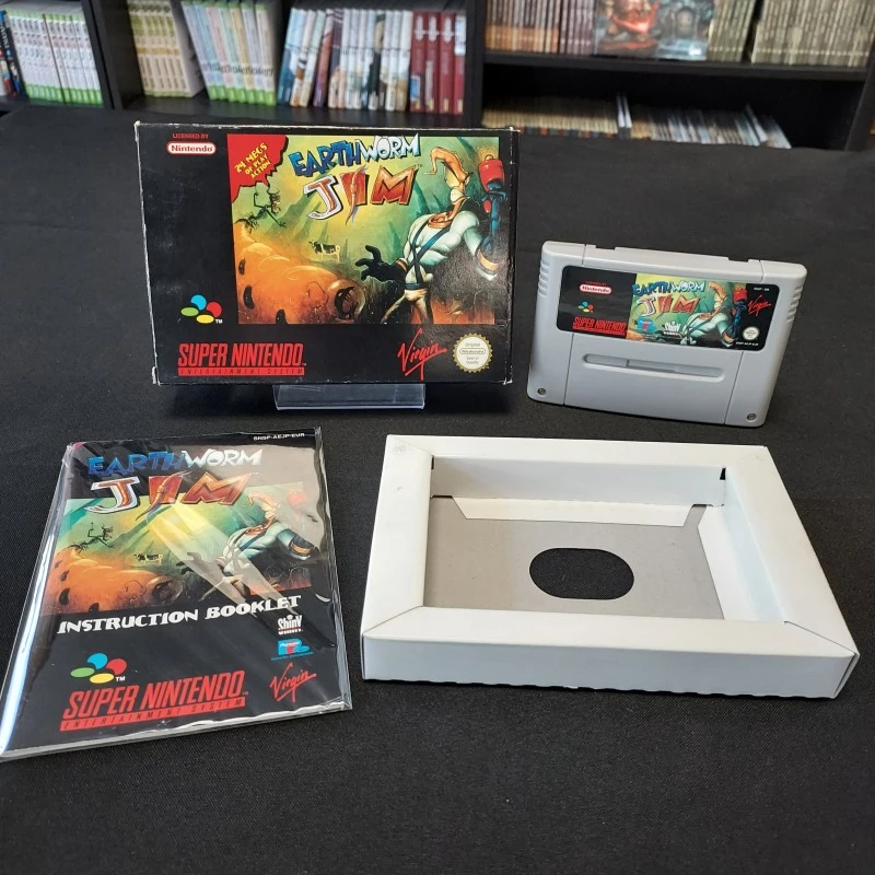 EARTHWORM JIM COMPLET PAL EUR VF SUPER NINTENDO SNES EARTHWORM JIM COMPLET PAL EUR VF SUPER NINTENDO SNES -Labyrinthe earthworm jim complet pal eur vf super nintendo snes 1