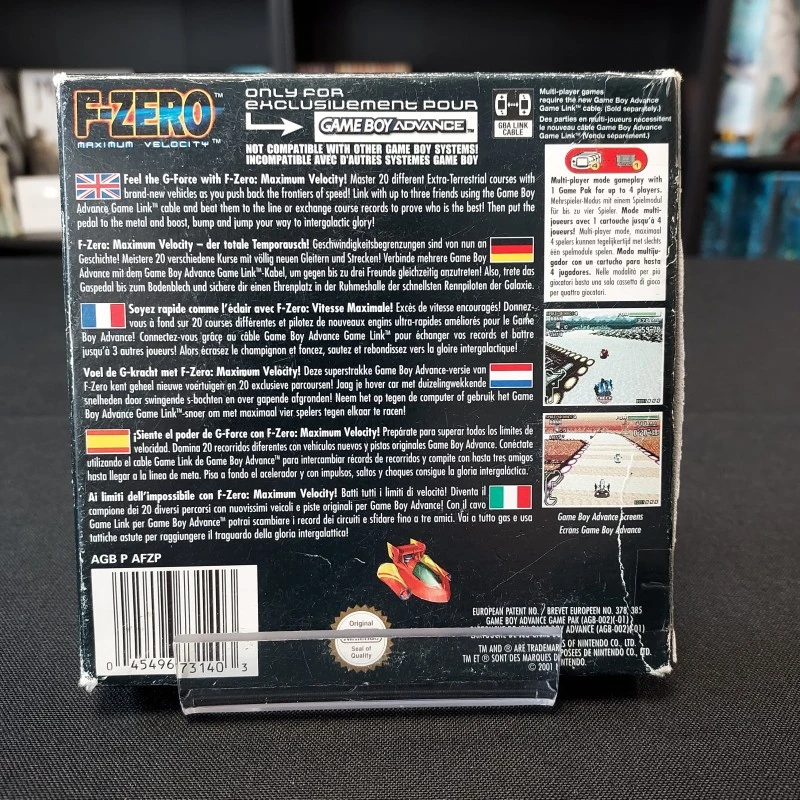 F-ZERO VELOCITY COMPLET BOITE ABIMEE GAME BOY ADVANCE F-ZERO VELOCITY COMPLET BOITE ABIMEE GAME BOY ADVANCE -Labyrinthe f zero velocity complet boite abimee game boy advance 4