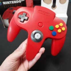 MANETTE NINTENDO 64 ROUGE OFFICIELLE BOITE AVEC CALE -Labyrinthe manette nintendo 64 rouge officielle boite avec cale 3
