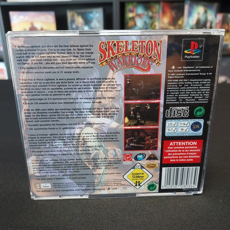 SKELETON WARRIORS COMPLET BOITE ABIMEE PS1 SKELETON WARRIORS COMPLET BOITE ABIMEE PS1 -Labyrinthe skeleton warriors complet boite abimee ps1 2